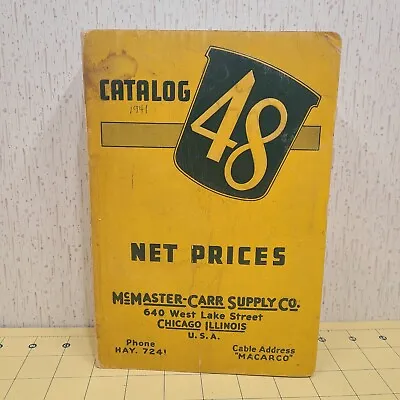 1941 MCMASTER CARR CATALOG No. 48 Chicago Industrial Home Supply • $637.29