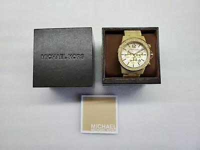 Michael Kors Madison Chronograph Date Beige Plastic Band Ladies Watch Mk5558 New • $224.95