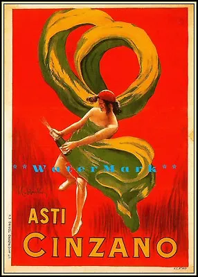 Asti Cinzano 1900 Italian Liquor Vintage Poster Print Advertising Art Decoration • $19.40