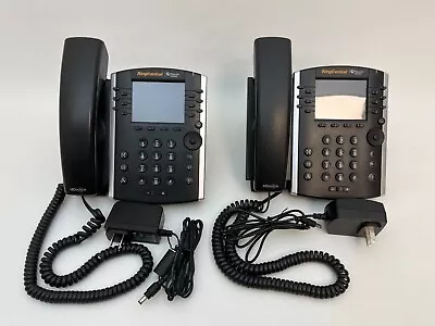 Lot Of 2 X Polycom VVX 411 Gigabit Display IP VoIP Desk Phone With AC Adapter • $39.99