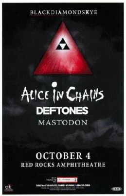 $25 • Buy Alice In Chains Deftones Denver 2010 Original Concert Poster