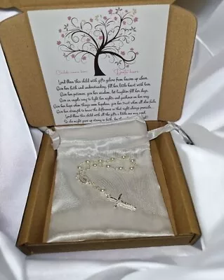 £4.50 • Buy Personalised Christening Gift Boy Girl Cross Necklace Dedication Baptism
