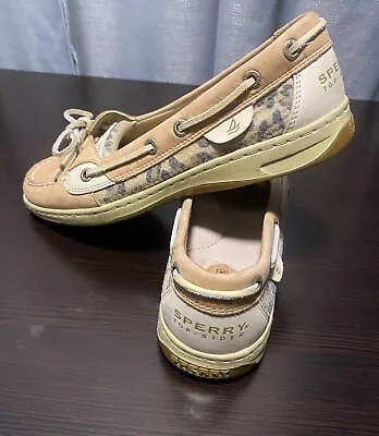 Sperry Top-Sider Womens 7.5W  Leopard Angelfish Sequin Boat Shoes 9102341 • $12