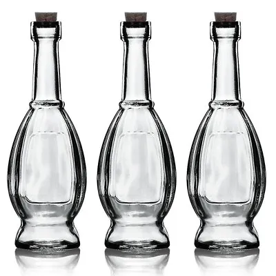 Vintage Boho Clear Glass Bottle With Cork • $9.99