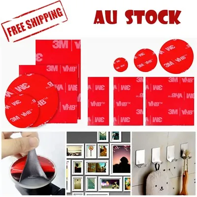 3M VHB Double Sided Sticker Tape Foam Self Adhesive Pads Round Rectangle Wall AU • $5.99