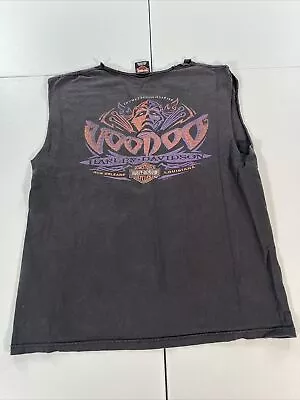 Harley Davidson Shirt Mens L Voodoo New Orleans Louisiana Sleeveless Voodo D1 • $12.99