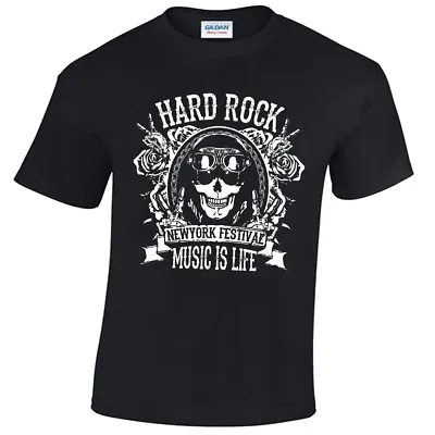 £12.55 • Buy Music Is Life T-Shirt Mens Band Grunge Rock Festival Distressed Punk Cool Rocker