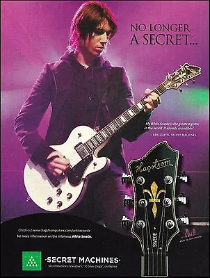 Ben Curtis (Secret Machines Band) 2006 Hagstrom White Swede Guitar Ad Print • $4