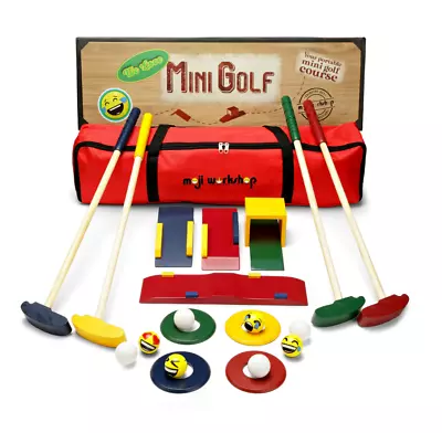Moji Workshop Wooden Kids Golf Set - Crazy Golf & Mini Golf Set Indoor/Outdoor • £24.99