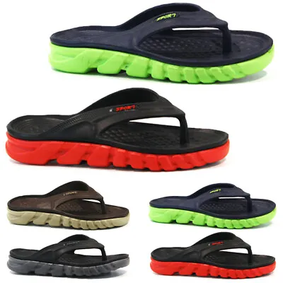 £9.95 • Buy Mens Summer Flip Flops Sliders Designer Beach Mules Pool Slip On Sandals Shoes