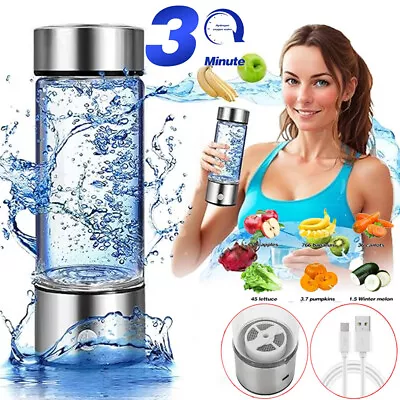 1/2x Hydrogen Water Bottle Rich Alkaline Ionizer Generator Machine Cup USB Mug • $10.58