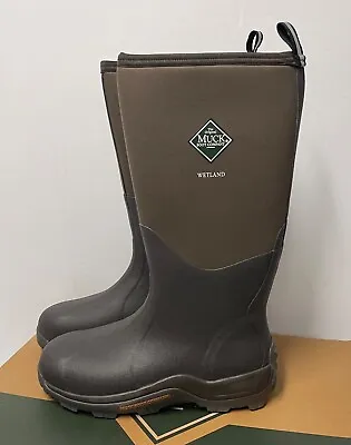 Muck Wetlands Preium Field Boot Wet-998k-bark Size Mens 14 • $119