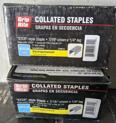 (2) Grip Rite Collated Staples 7/16 X1/4  Leg Electrogalvanized GRSTCR14 10000  • $18.95