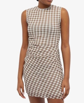 £270 • Buy Acne Studios Etwina Mesh Gingham Mini Dress RP£310
