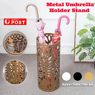 $47.95 • Buy Quality Metal Umbrella Holder Stand Floor Vase 50x20x20cm White/Black/Gold New