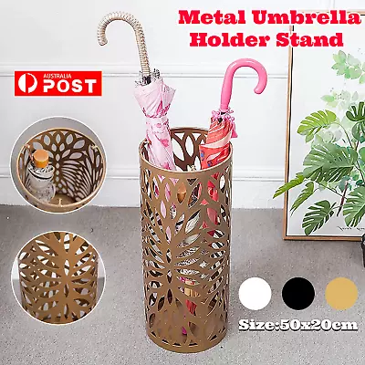 Quality Metal Umbrella Holder Stand Floor Vase 50x20x20cm White/Black/Gold New • $47.95