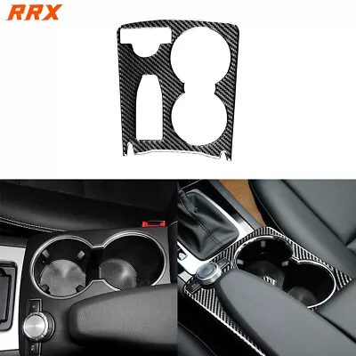 Car Water Cup Holder Frame Cover Real Carbon Fiber Trim For Benz C Class W204 • $11.99