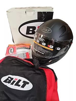 Custom Bilt Motocycle Helmet Matt Black  Techno 2.0 Bluetooth XL  New  • $185