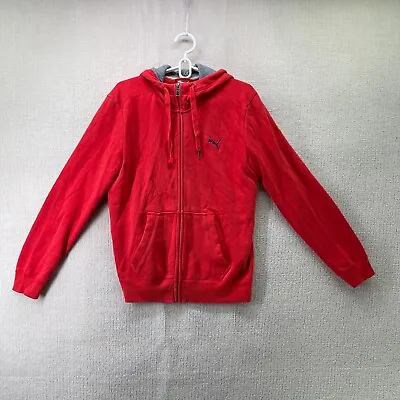 $19.95 • Buy Puma Mens Hoodie Size S Small Red Logo Drawstring Long Sleeve Pocket Full Zip