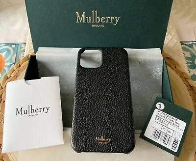 MULBERRY Black IPhone 12 Case With Mag RRP £135 Leather Cover • £59.99