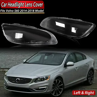 For Volvo S60 S60L 2014-2018 A Pair Of Headlamp Lampshade Headlight Lens Covers • $132.88