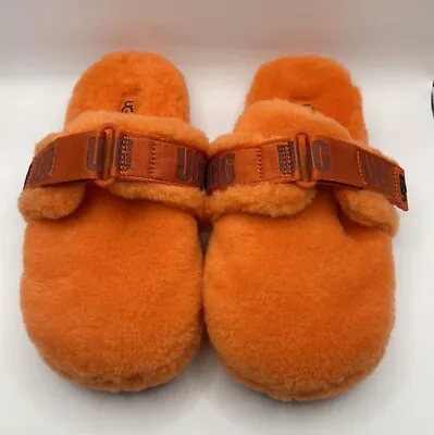 Ugg Soft Slide Slipper Fluffita Furry House Shoe Women Size 6 Orange Soda New • $44.56