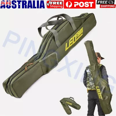 1/1.5M Double-layer Fishing Rod Bag Fishing Reel Tackle Carrier Storage Case Bag • $44.59