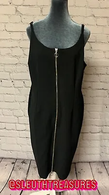 Rebel Wilson Women’s Full Front Zip Black Sleeveless Adjustable Dress Size 1X • $28