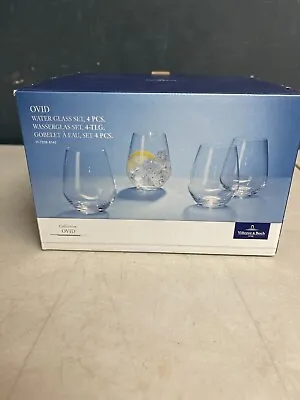 Villeroy & Boch Crystal OVID Stemless 14 Oz Set Of 4 Water / Wine Goblets • $49.95