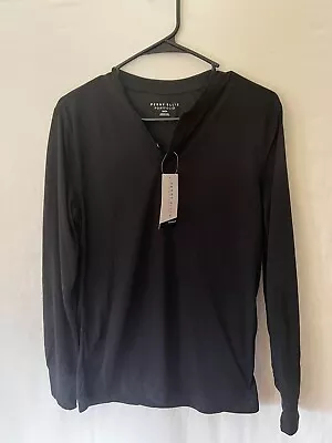 New Perry Ellis Portfolio Men's  Henley Sleep Shirt Long Sleeve Size M • $10.99