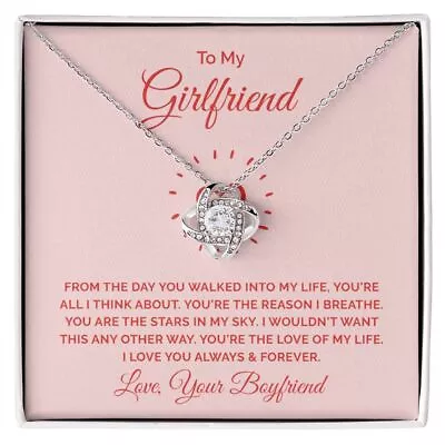 To My Girlfriend All I Think About Love Knot Necklace | To Girlfriend • $89.95
