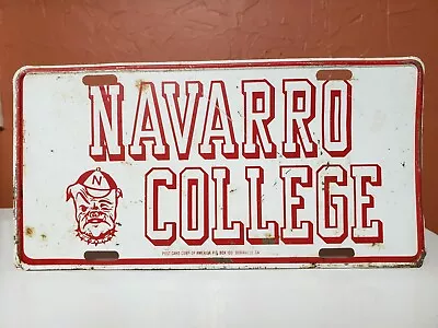 Navarro College Bulldog License Plate Tag Vtg Sign Texas A&M Post Card Corp Old • $18.95