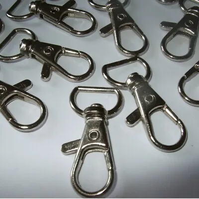 QUALITY  SWIVEL CLIP FOR 10mm STRAPPING SILVER LOBSTER BAG CLASP KEYRING SC06 • £6.39