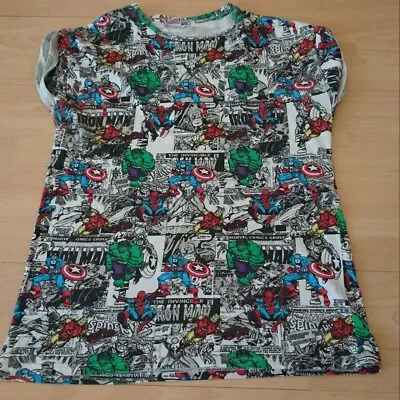 Primark Ladies Marvel Long T Shirt Mini Dress UK 10 US 6 EU38 Avengers Collage   • £12.99