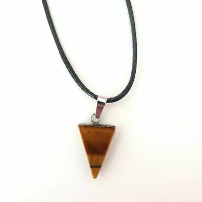 Yoga Triangle Chakra Necklace Quartz Reiki Crystal Healing Point Cut Pendant UK • £3.99