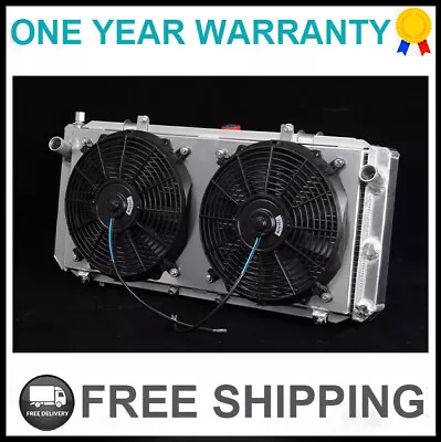 2Rows Radiator + Fan Shroud + Dual 12  Electric Fans Fit 1991-1999 Toyota MR2 MT • $138.99