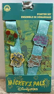 Disney Pin Trading Starter Set Mickey Pal's Lanyard Complete With 4 Pins NEW • $16.99