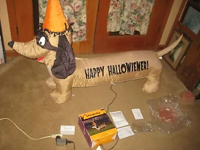 4.5 Ft  Happy Hallowiener  Dachshund Wiener Dog Air Blown Inflatable Halloween • $34.99