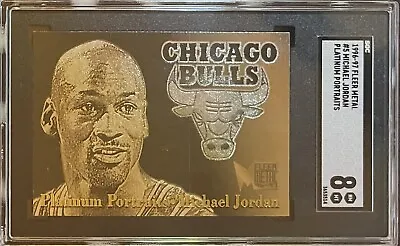 1996-97 Fleer Metal Michael Jordan Platinum Portraits #5 SGC 8 Chicago Bulls • $799.99