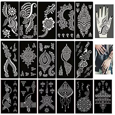 Large Henna Stencils Hand Mehndi Art Template India Lace Body Temporary Tattoo!! • £3.53