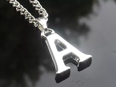 £3.24 • Buy Handmade Initial Necklace 16-30 Inch Long With Silver Plated Letter Pendant 