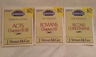 Thru The Bible Series By J. Vernon McGee Lot Of 3 Romans Acts 2 Corinthians VG • $10