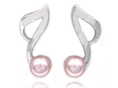 Music Musical 8th Note Symbol Faux Pearl Stud Post Jewelry • $9.99