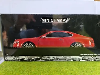 1/18th Scale Diecast 2008 Bentley Continental GT By Minichamps - Boxed • $300