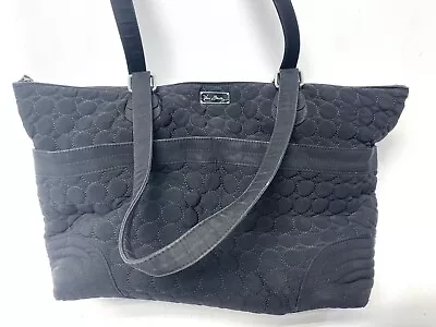 Vera Bradley Diaper Bag Solid Black Quilted Floral Lined Shoulder Straps W Pad • $48.38