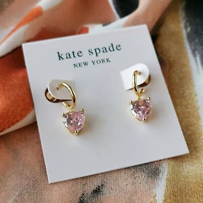 Kate Spade - My Love Heart - Gold Pink Huggie Earrings • $5.45