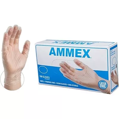 AMMEX Medical Vinyl Exam Gloves- Large.  1000 Count. 10 -100 Ct Boxes • $34