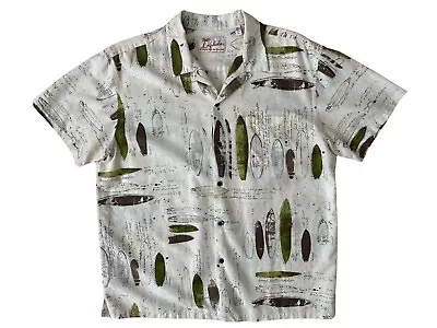 Kahala Hawaiian Shirt Button Down Surfboards Size Large Mens Vintage • $20