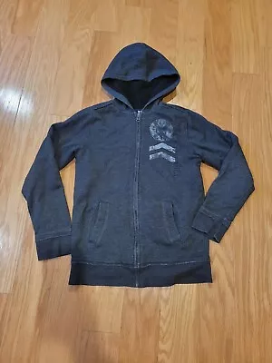 £9.70 • Buy Boys HELIX Graphic Zip Up Dark Gray Hoodie Sweatshirt Faux Fur Lining Size L