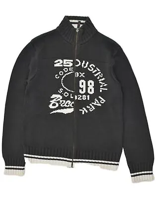 S.OLIVER Mens Graphic Cardigan Sweater Medium Grey Cotton AT10 • $21.73